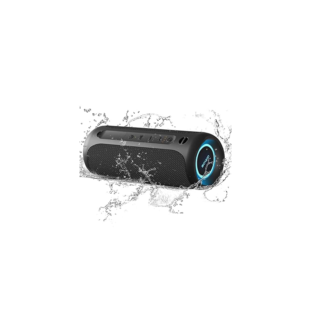 Portable-Speaker-Wireless-Bluetooth-Speaker-IPX7-Waterproof-25W-Loud-Stereo-Sound-Bassboom-Technology-TWS-Pairing-Built-in-Mic-16H-Playtime-with-Lights-for-Home-Outdoor-Black