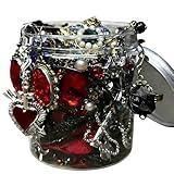 TNRASRTEA Vintage Gothic Mystery Jewelry Jar for Women,40-45 Piece Y2k Grunge Alt Punk Jewelry Set(Necklaces, Earrings, Rings, Bracelets, Brooches, Nail Stickers)，Birthday Gifts for Women