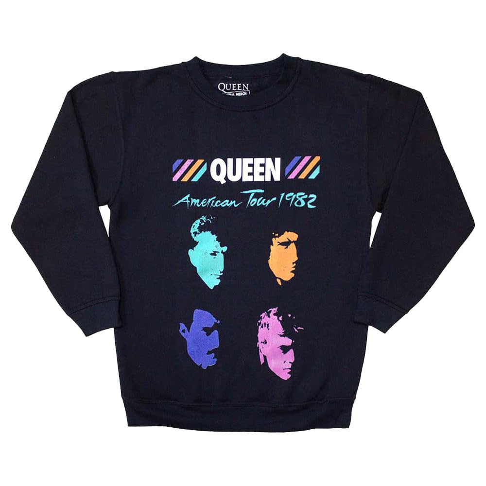 Rock Off officially licensed products Queen American Tour 1982 Band Logo Sweatshirt S Navy