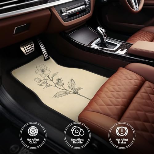 Alfombrillas universales duraderas de flores para sedán y camioneta 6