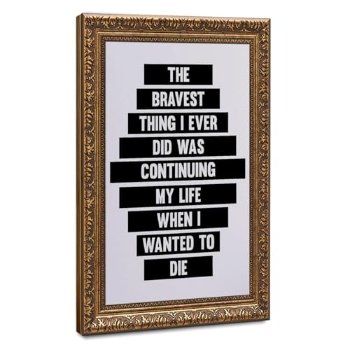 Poster citation The Bravest Thing ELKPDOE cadre doré rétro haute finition