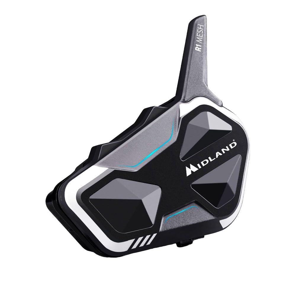 Midland, R1 Mesh Motorcycle Intercom Bluetooth + Mesh, Waterproof IPX6 Helmet Bluetooth Headset, 500m, 23H Battery, RCF Audio - Image 4