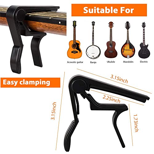 Guitar Capo,Capo For 6-String Acoustic And Electric Guitars, Bass,Mandolin, Ukulele, Black Guitar Capo (Black) #TOP5