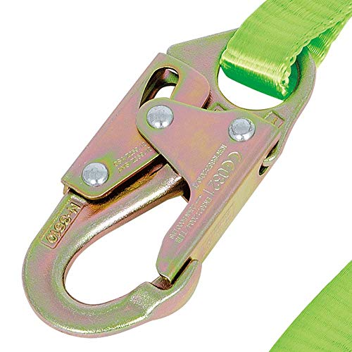 Peakworks Fall Protection Restraint Lanyard with Webbing and 2 Snap Hooks, 4 ft. Length, Green, V815404 - Thumbnail 2