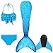 Produktbild DECOOL 2018 Mädchen Meerjungfrau Schwanz Badeanzug - Prinzessin Cosplay Bademode für das Schwimmen mit Bikini Set,3-12 Jahre alt