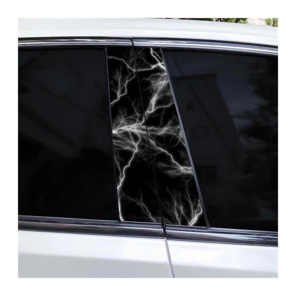 Decorative Items 2pcs Car B-Pillar Sticker Lightning Car Door Pillar Vinyl Decals(E)