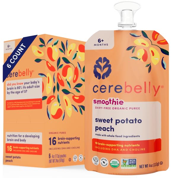 Cerebelly Organic Baby Food Pouches Dairy Free Smoothies for Toddlers