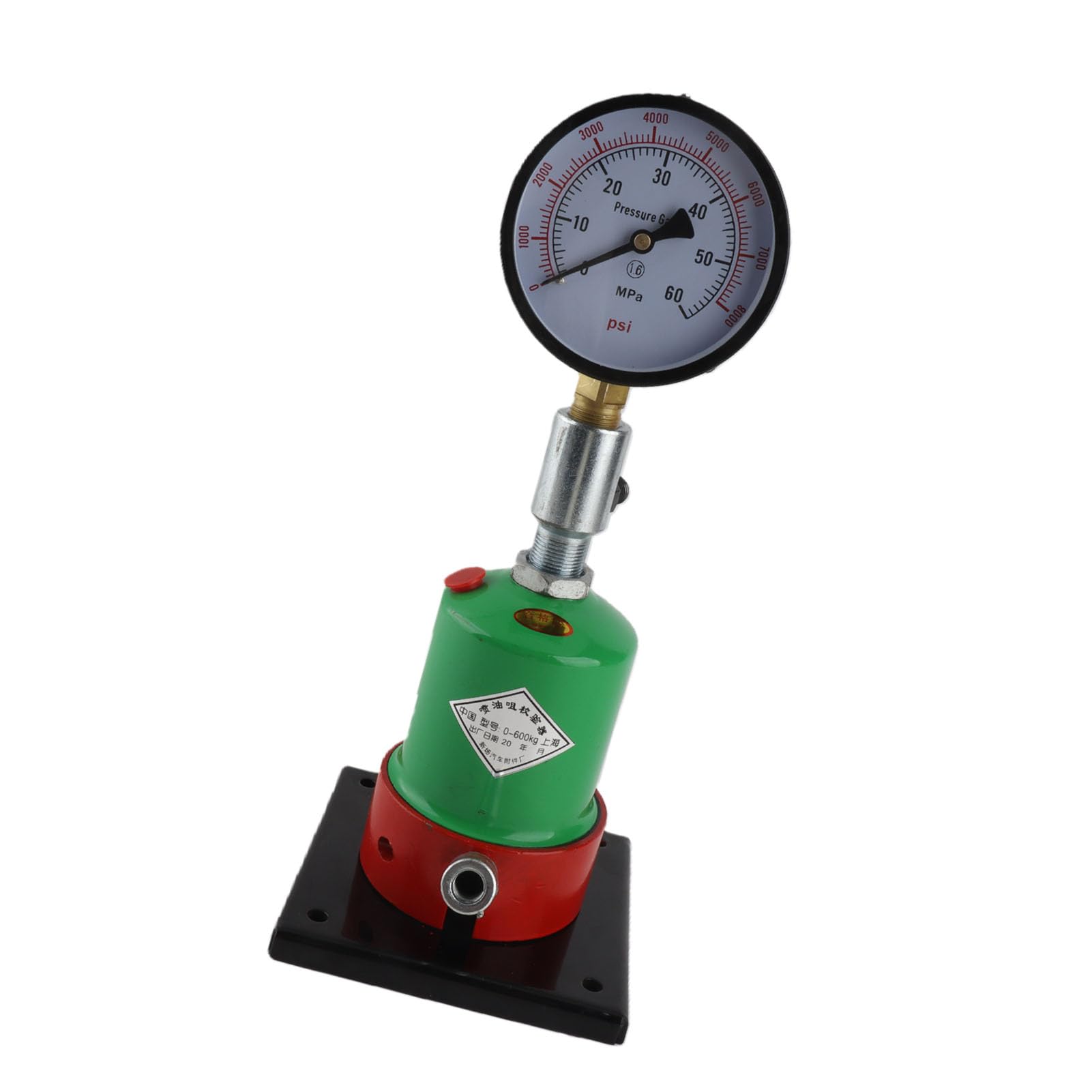 Yosoo Health Gear Probador de Presión Pop de Boquilla de Inyector Diésel Probador de Boquilla de Inyector de Metal 0 60MPA M12x1.5MM Comprobaciones de Rosca Doble Sellado de Presión para Talleres de