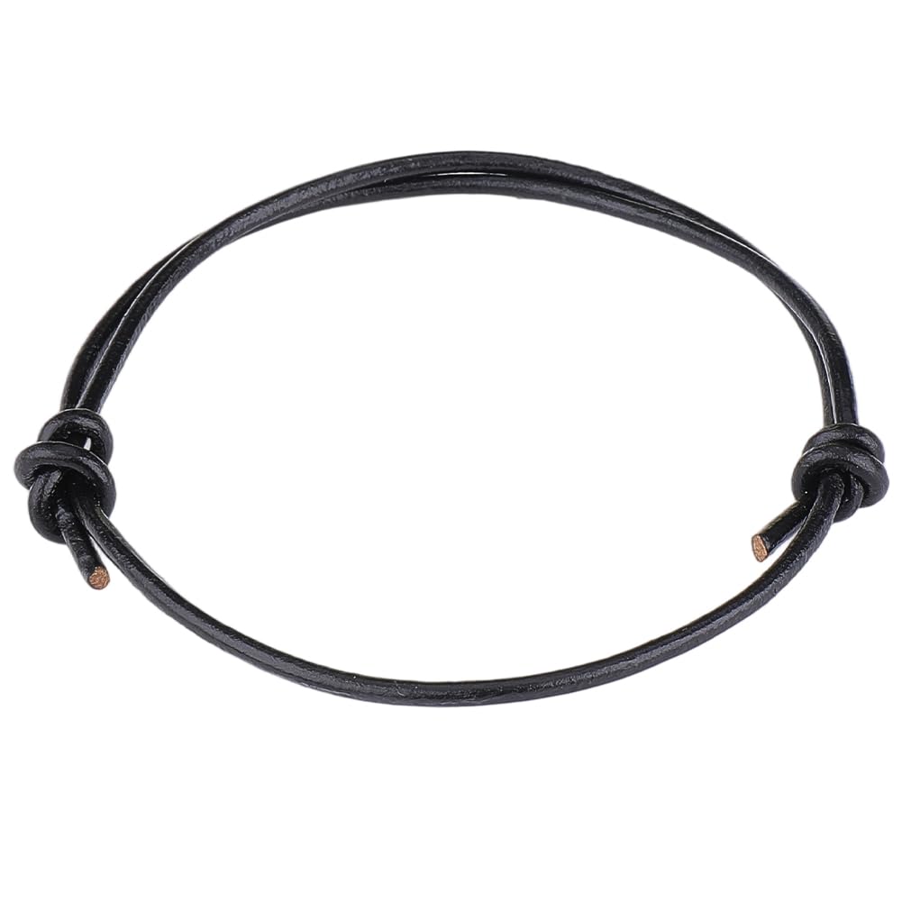 CALFOVERA CALFOVERA Pulsera Minimalista de Piel de Vaca Hecha A Mano para Hombre, Brazalete Ajustable de Cuero Genuino, Cordón Fino Y Sencillo, Novio O Hombre, Suministros