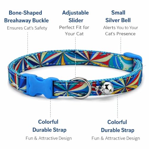 Image of Emily Pets Dog Collar Safety Locking Buckle, Adjustable Soft Breathable Comfortable Nylon Pet Collar for Small, Medium Dogs & Cats (Color May Vary)