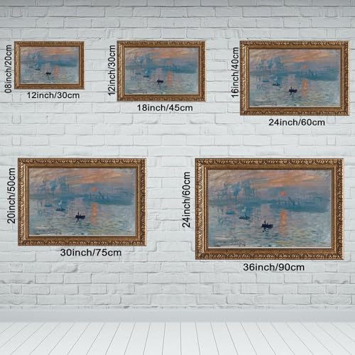 Impression sur toile de qualité Monet avec cadre suspendre