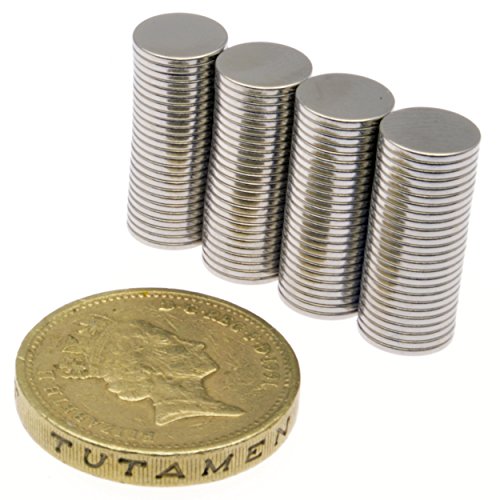 Discos magnéticos de aproximadamente 0,25 kg, super fuertes, imanes de neodimio, de 8 x 0,75 m, de POWER MAGNET STORE, Plateado, 8mm diameter x 0.75mm Thick