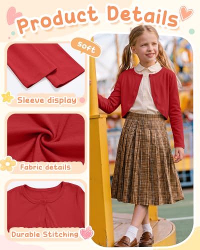 Image of Girls Uniform Long Sleeve Knitted Cardigan