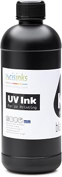 Soft UV DTF Transfer Printer Ink 500mL Black Bottle Refill Soft Ink Premium Ultraviolet Curable Direct to Film Printing AB Film Sticker Decal Custom Logo Branding Drink Glass Bottles, Phone Cases, ETC