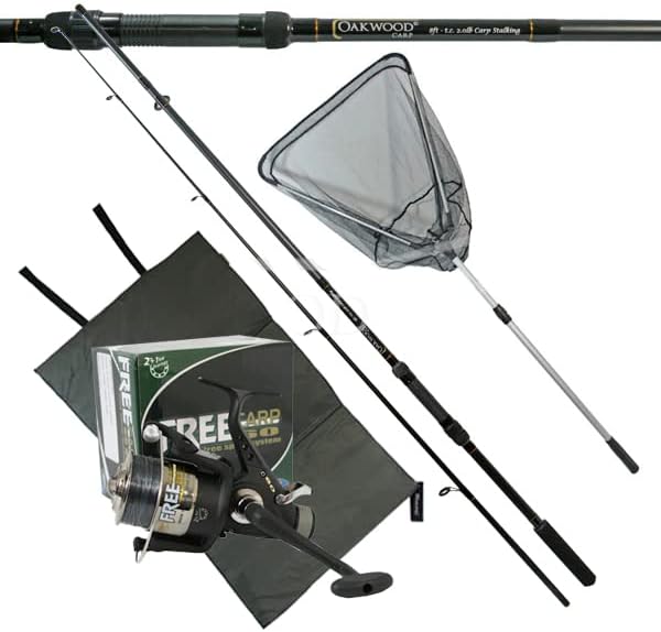 OAKWOOD Carp Stalking Rod & 3BB BTR/Free Spool Reel Line + Mat