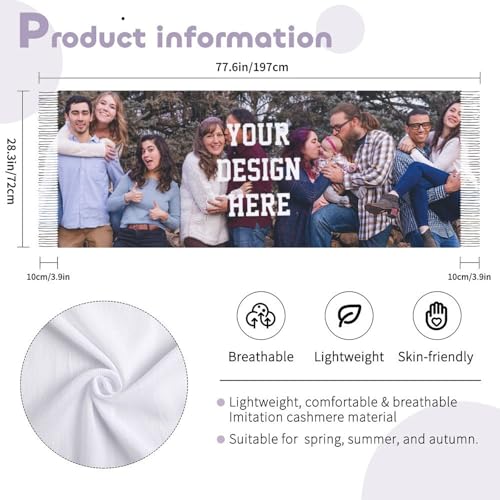 Inhand Custom Scarf Winter Scarf Add Text/Logo/Picture Personalized Scarves Scarf Gifts4