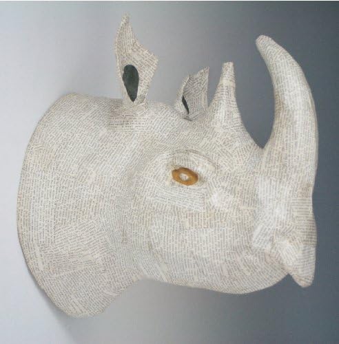 Papier-mâché Rhino Head