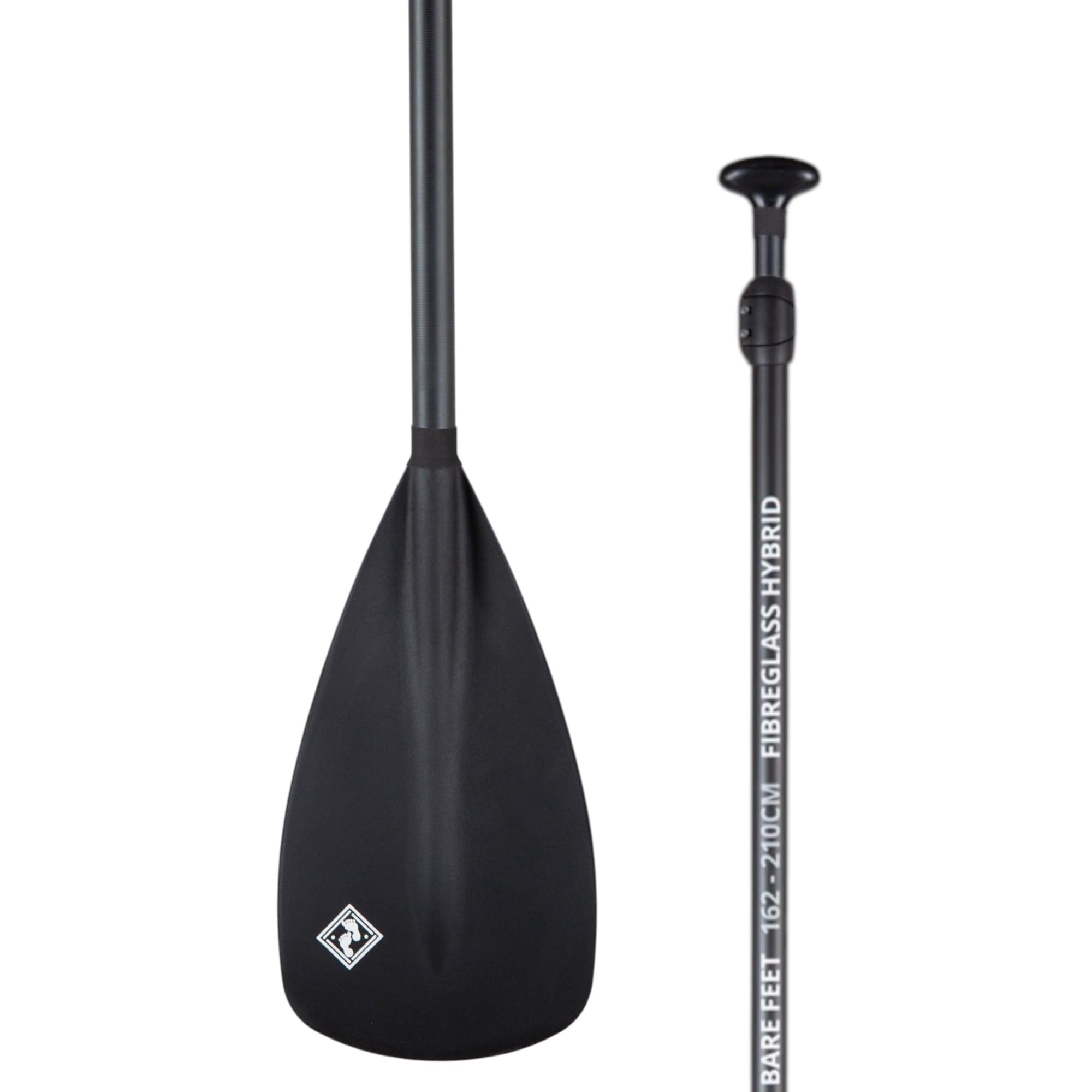Two Bare Feet Adjustable SUP Paddle – 3 Piece Lightweight Stand Up Paddle Board Paddle, Durable Portable Replacement Paddle for All Skill Levels (3 Piece Fibreglass Black) — image 1