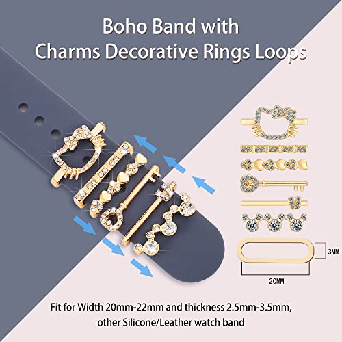 Watch Band Decoration Charms Apple Smartwatch Sparkling Metal Decorative Ring Charm 45Mm 44Mm 42Mm 41Mm 40Mm 38Mm Compatible With Iwatch Series 8 7 6 5 4 3 2 1 Silicone Watch Band Accessories Jewelry (B-8) #TOP6