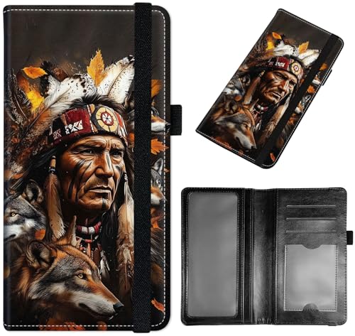 GYSYZJDH Checkbook Cover for Men & Women, Slim PU Leather Checkbook Holder Wallet with RFID Blocking, Stylish and Durable, Native American Chief