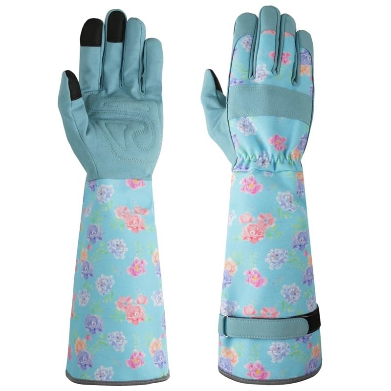 Guanti da Giardinaggio Anti-Spina for la Difesa del Braccio, for Donne e Uomini, Comodi, Flessibili e con Un Design Protettivo Essenziale for Le attività di Giardinaggio.(Blue)