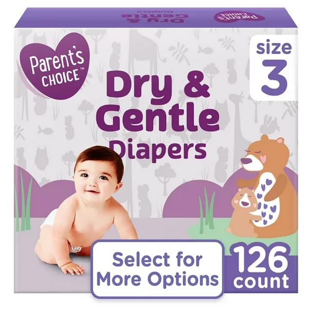 Image of Generic Dry & Gentle Diapers Size 3, 126 Count, White