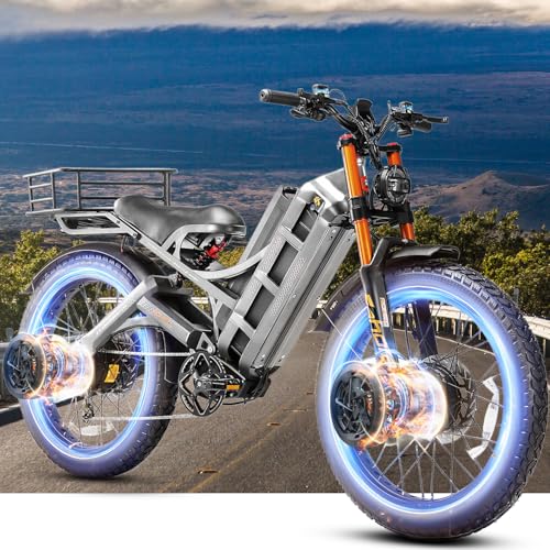 2025 eAhora Romeo Pro II Electric Bike for Adults, 4000W Dual Motor, High Max Speed, 200+ Miles Range, 52V 70Ah Battery, 26”x4.0” Fat Tires, Air Suspension
