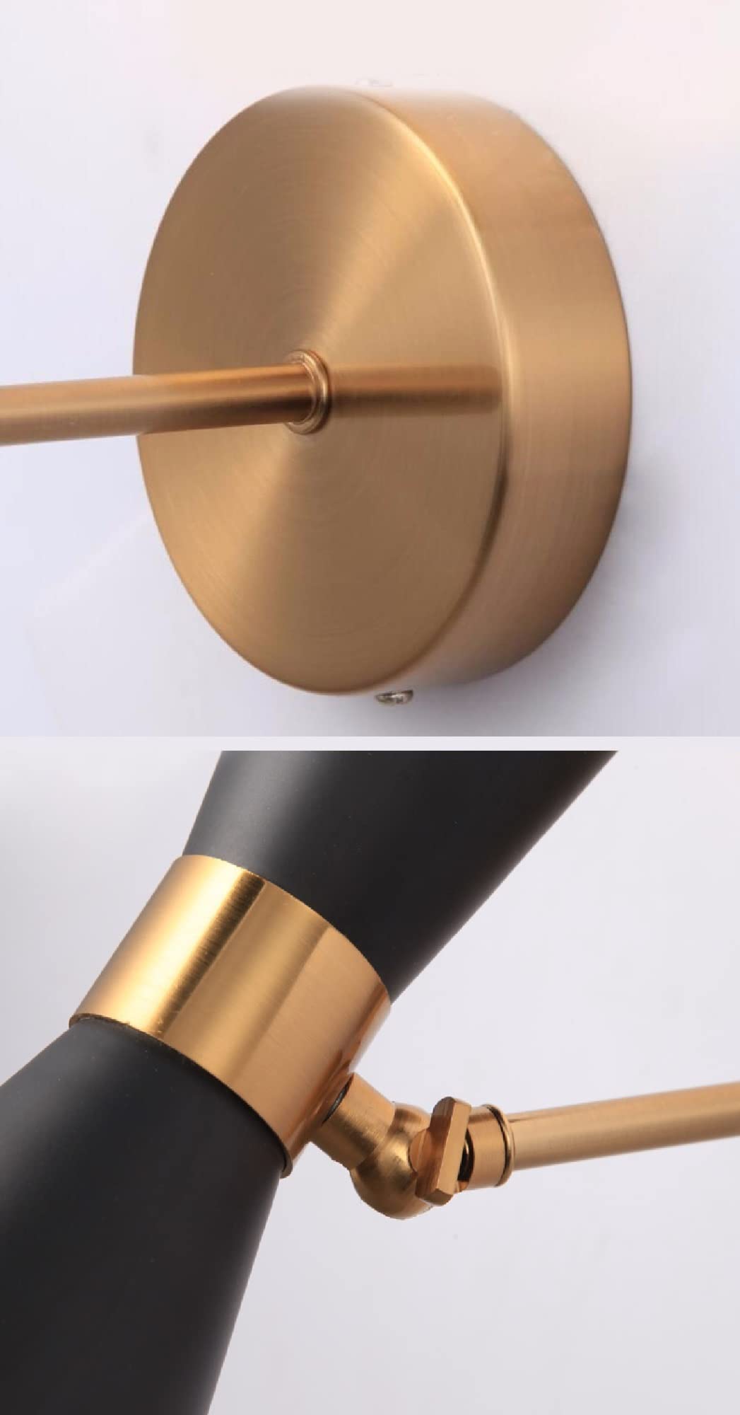 Juego de dos apliques de pared negros para interiores que funcionan con pilas con mando a distancia, lámparas de pared LED modernas con pilas, lámpara de pared sin cable duro, iluminación pa