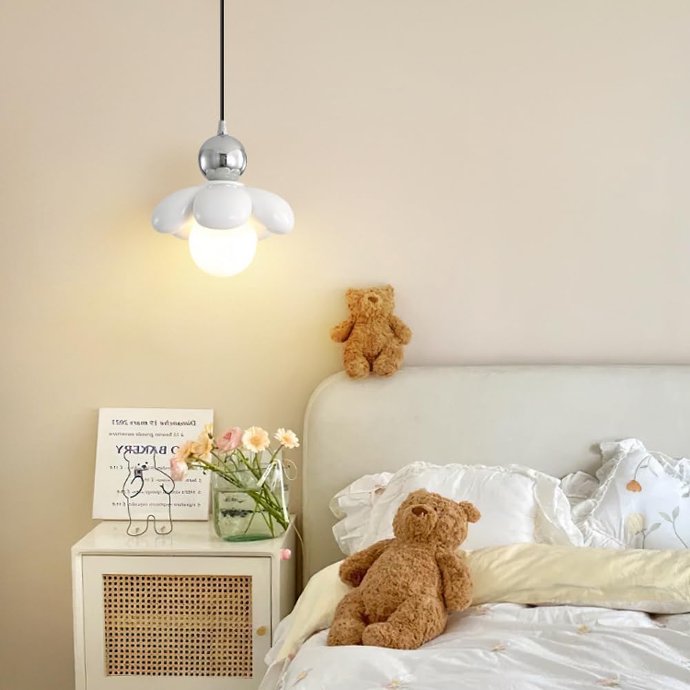 Lampa sufitowa LED, żyrandol kuchenny w stylu vintage, wisząca lampa kwiatowa, nowoczesna lampa wisząca ze szkła mlecznego do sypialni dziewcząt, pokoju dziecięcego, wyspy kuchenne