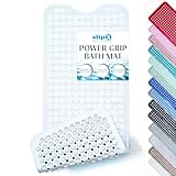 SlipX Solutions Power Grip Bathtub Safety Mat | Precision Grip Technology for Longer, Stronger, & Softer Wet Surface Protection | Solid White 39'x16'