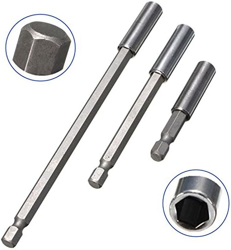3pcs 1/4 Inch Hex Shank Release Magnetic Screwdriver Extension Bit Holder