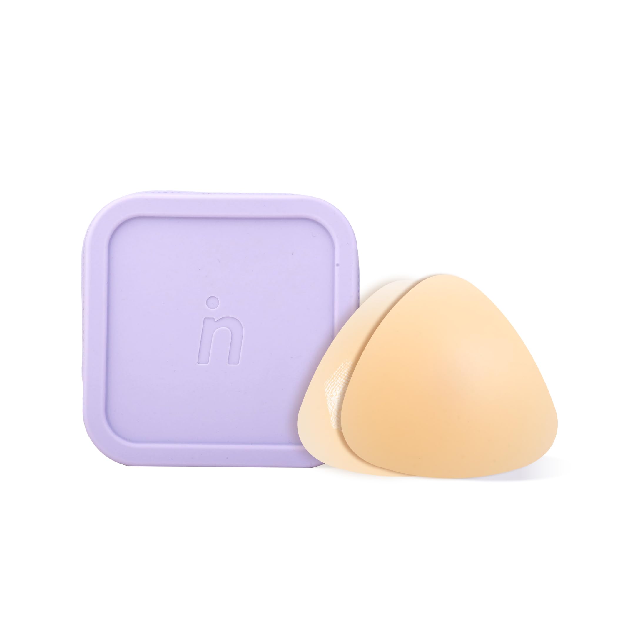 Triangular Ultra-Thin, Reusable, Adhesive, and Hypoallergenic Nipple Covers Kit with Boob Voyage Travel Case Included - Vanilla - For Cup B-D+