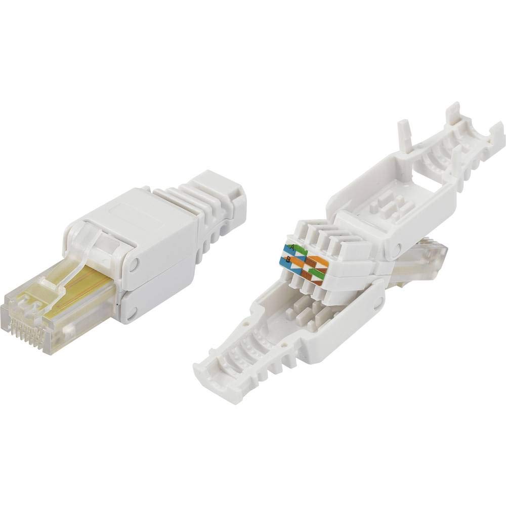 TRU COMPONENTS RJ45-Stecker Werkzeuglos Stecker, Gerade Natur