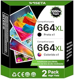 Cartucho de Tinta Compatível com HP 664 664XL Compatível com DeskJet Ink Advantage 1115 1118 2135 3775 3776 3835 3838 4535 4675 5275 não original (1 preto, 1 cor)