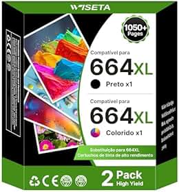 Cartucho de Tinta Compatível com HP 664 664XL Compatível com DeskJet Ink Advantage 1115 1118 2135 3775 3776 3835 3838 4535 4675 5275 não original (1 preto, 1 cor)