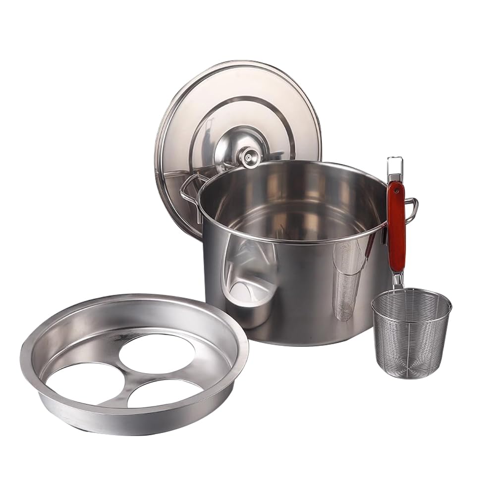 MRKU Set cuocipasta in Acciaio Inossidabile con cestello scolapasta - Cuoci, cuoci a Vapore e scola Senza Sforzo Verdure e Altro Ancora