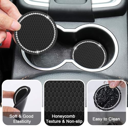 Portavasos para auto elegant negro antideslizante miniatura 5