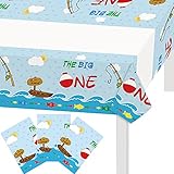 Vetwo 3PCS The Big One Tablecloth O Fish Ally 1 Party Table Covers Little Fisherman/Gone Fishing/O F