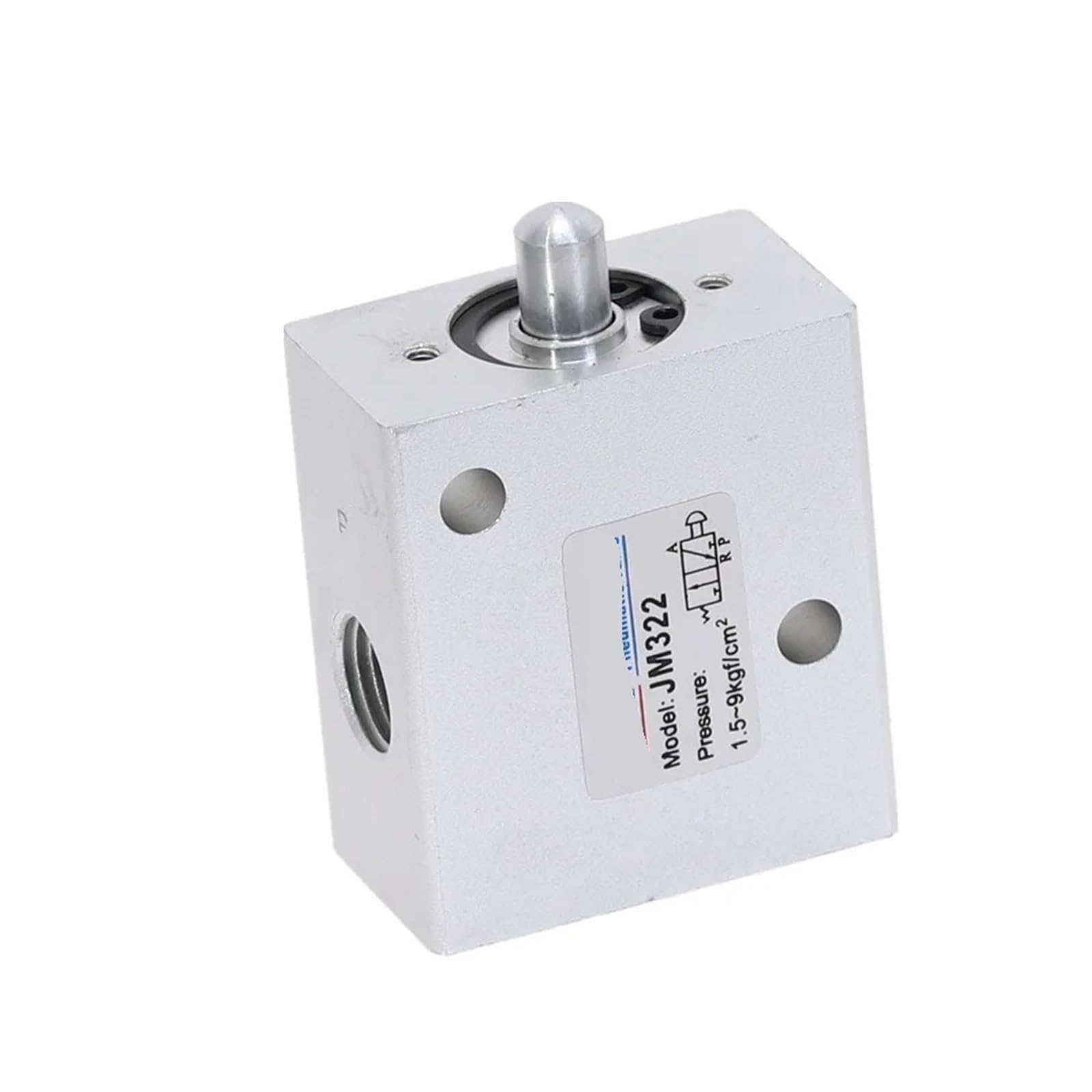 Vanne mécanique air 1/4" JM322 en alliage robuste à bouton poussoir