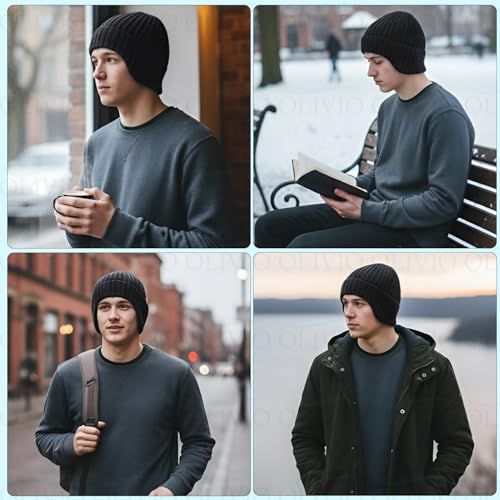Image of Olivio Winter 3-in-1 Set: Premium Knitted Beanie Hat, Insulated Thermal Gloves and Soft Fleece Lined Scarf for Men & Women - Cozy, Stylish, Warm Cold Weather Gear, Perfect for Outdoor Activities