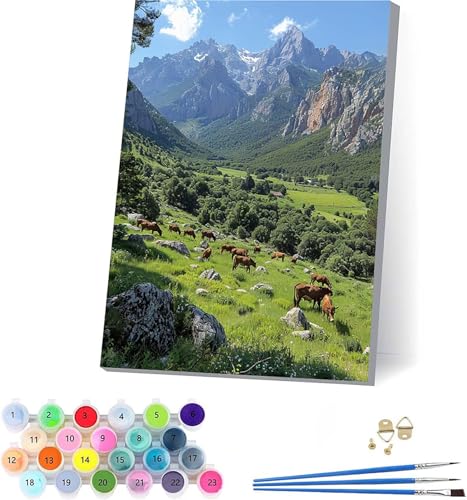 G R yCgoCio[ i DIY Paint by Numbers LbghG h G fW^G uVƃANG̋ l̂߂̃NGCeBuȎ z[ ItBX Mtg 40x50cm t[t 4-5