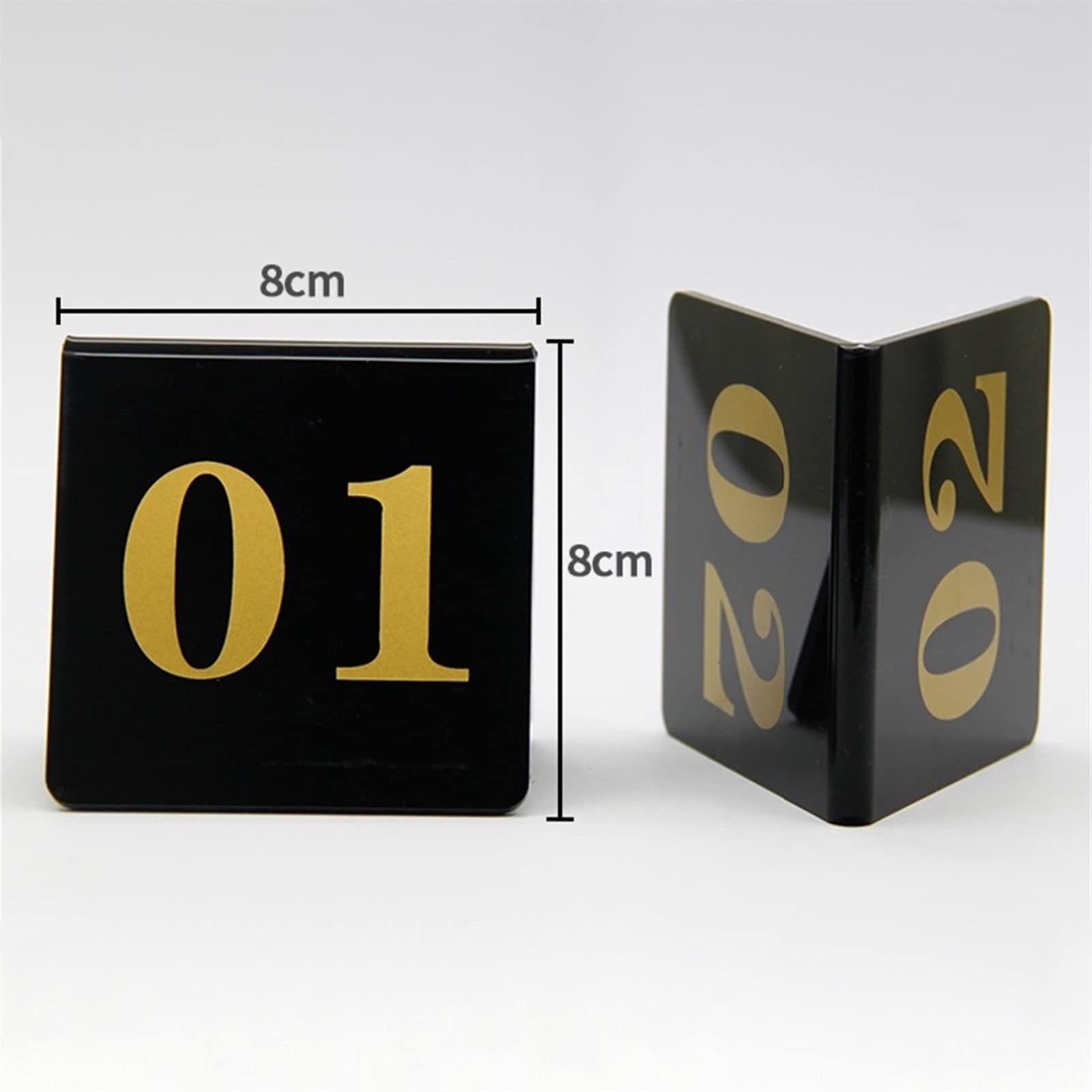 Placas de mesa de acrílico para restaurantes, Números de mesa acrílicos, color negro, 80x80 mm, restaurante digital(41-50)