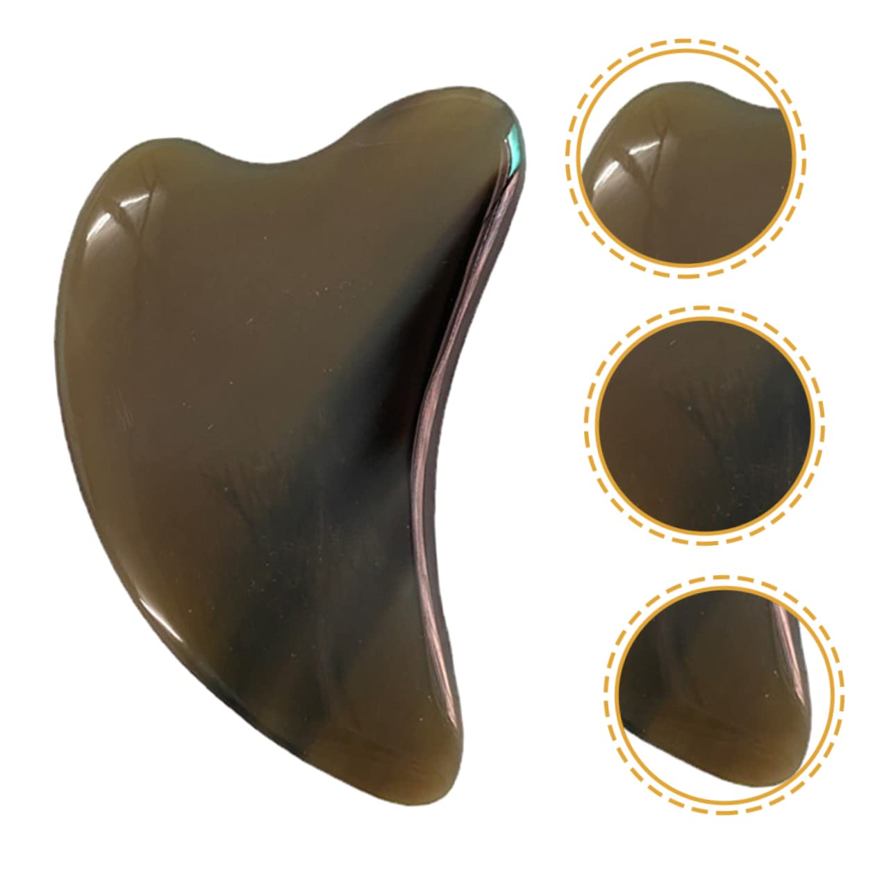 Healvian 4piezas Scraper Guasha De Cuerno De Búfalo Herramienta De Masaje Portátil Para Cuerpo y Facial Mejora La Circulación y Bienestar Para Uso Diario y