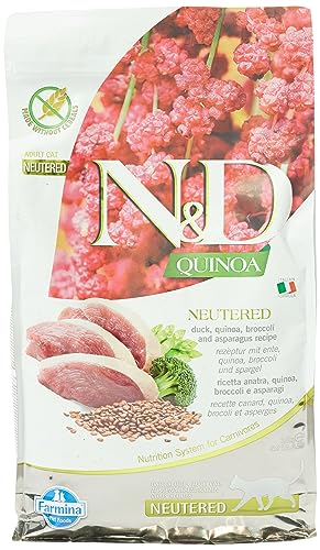N&D Quinoa Cat Duck, Broccoli Asparagus Neutered Adult 1,5 Kg
