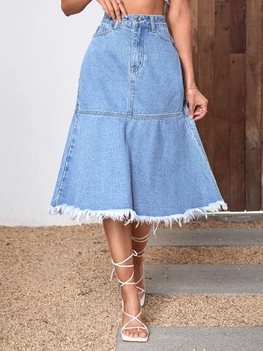 Image of KOTTY Women's Wrap Style Flowy Knee Length Skirt