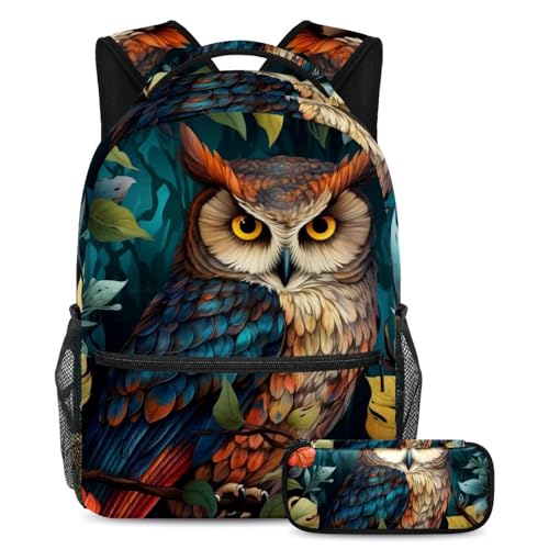 Sac à dos hibou coloré idéal pour les cours au collège et les voyages de week-end