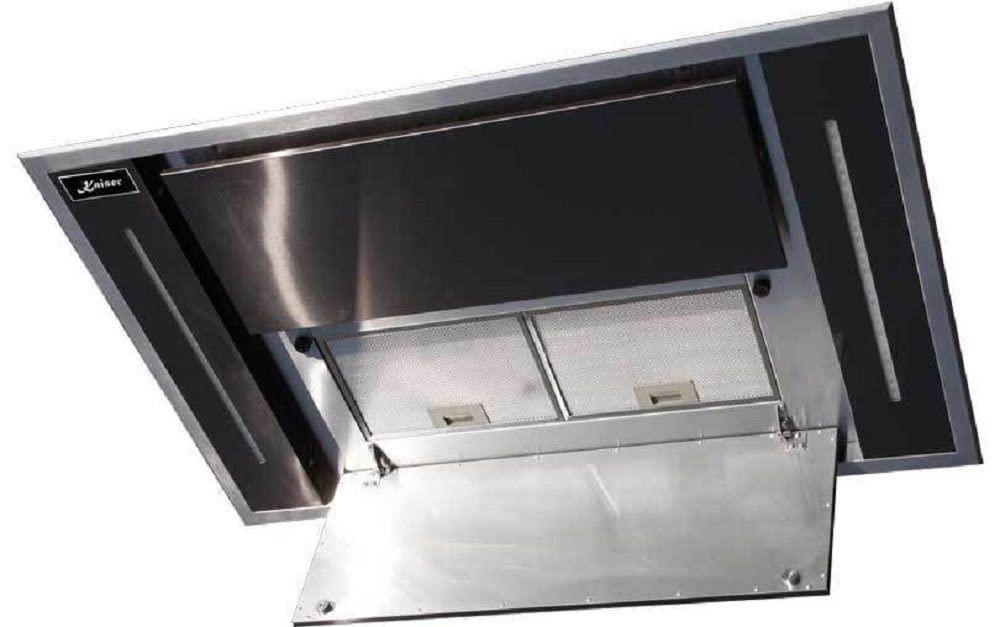 Kaiser - Campana de techo EA 1145 S + Inkl - Kit de circulación de aire, campana de succión (110 cm, acero inoxidable, color marrón negro, 3 velocidades)