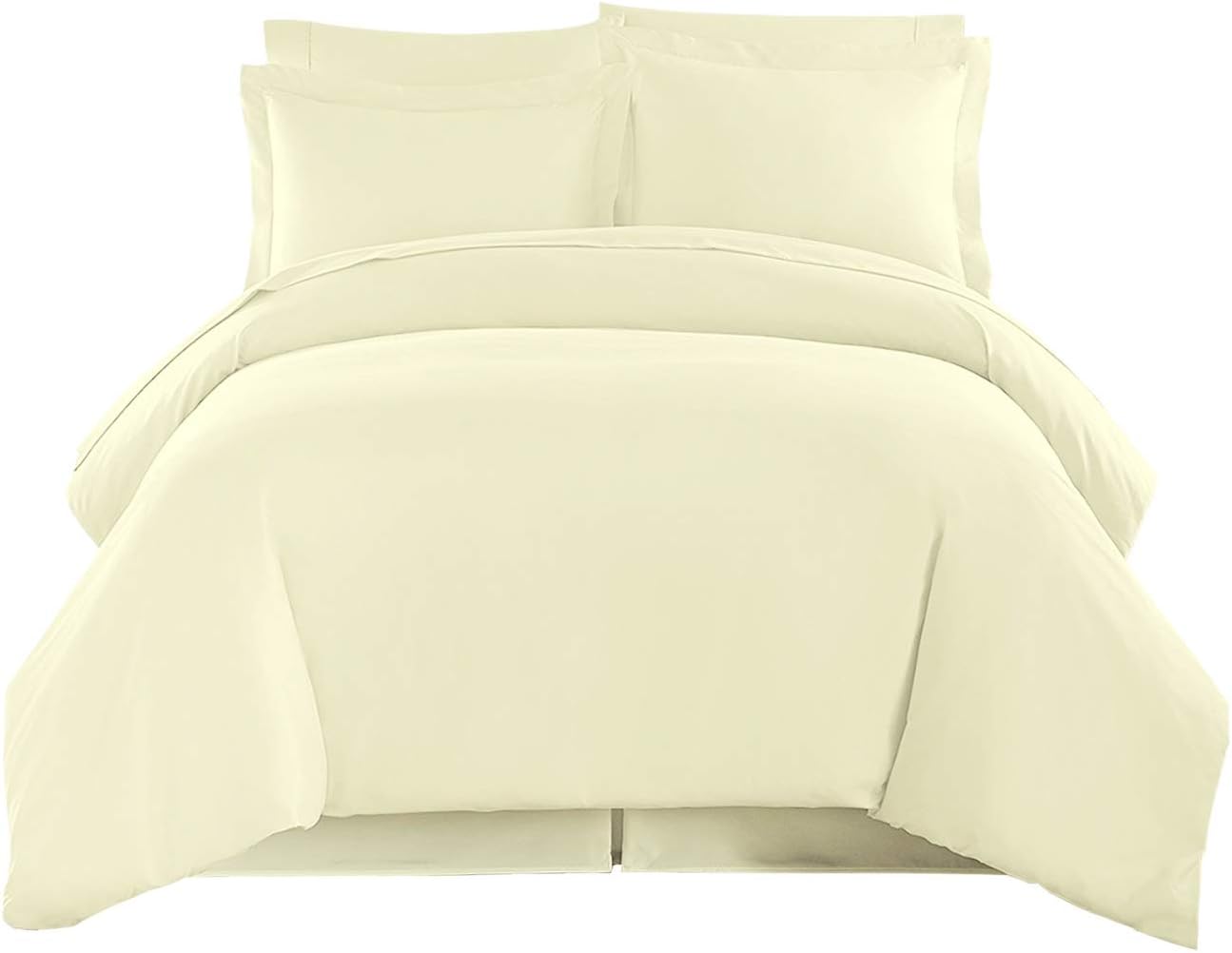 Organic Nido Ultra-Soft Organic 3 PC Duvet Set with GOTS certification, ecofriendly, bedding solid, (1 Duvet Cover + 2 Pillow Shams) 800TC - Organic Cotton Duvet Set (Full/Queen, Ivory)