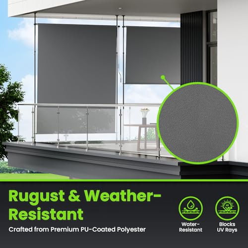 Store vertical extérieur sans perçage pour protéger le balcon du vis-à-vis - 4