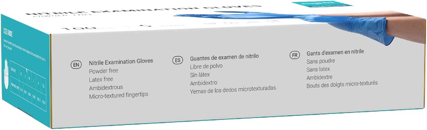 EUROPAPA Nitrile Examination Gloves, Pack of 100